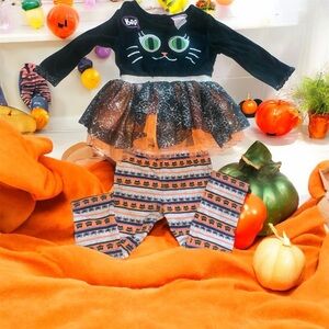 Little Lass Black and Orange Cat Costume